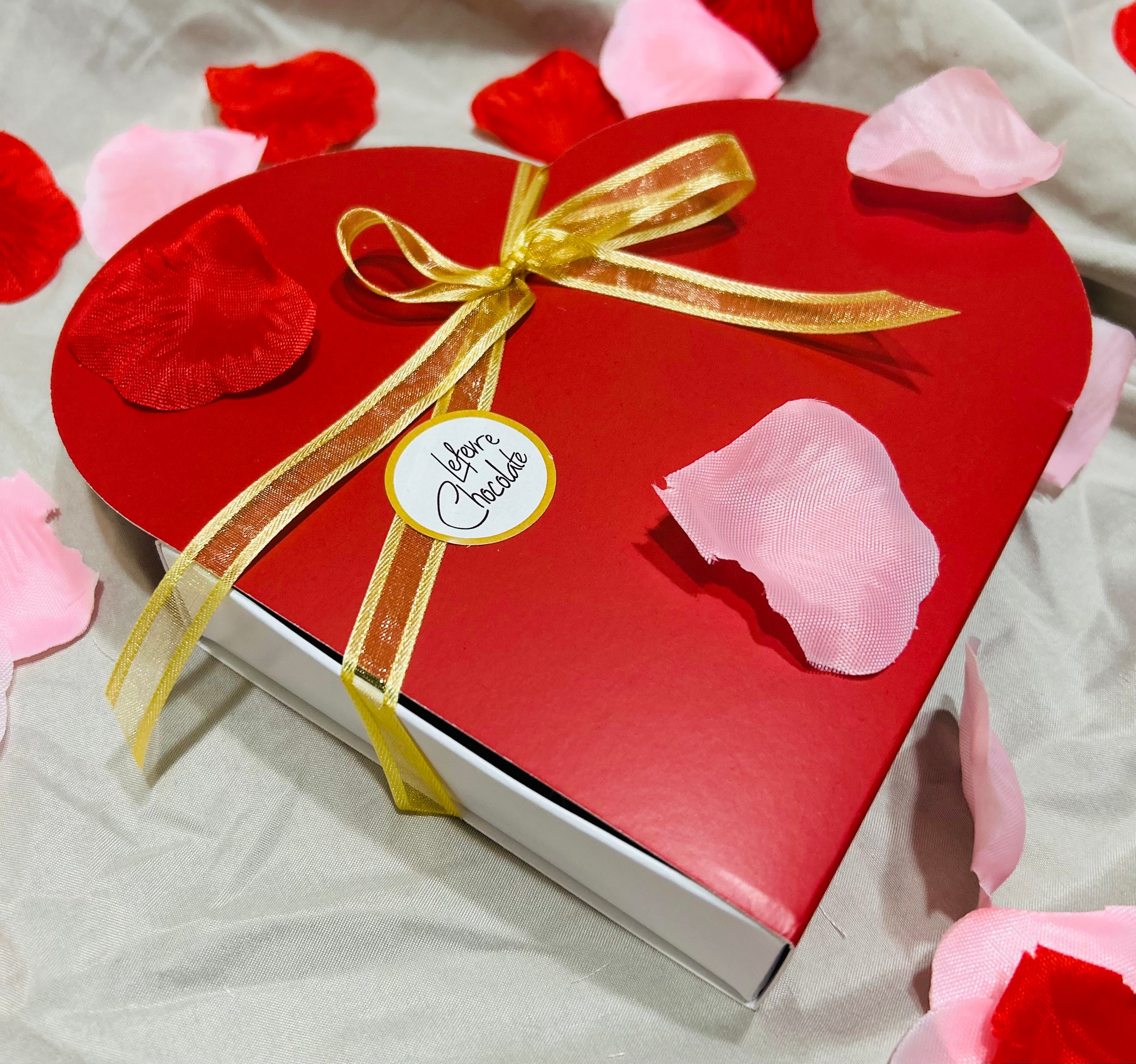 Box of Chocolates - for Valentine's Day - Love - Gifting - Red Heart Shaped Box - 9 Artisan Belgian Chocolate Truffles - Flavour Journey Experience