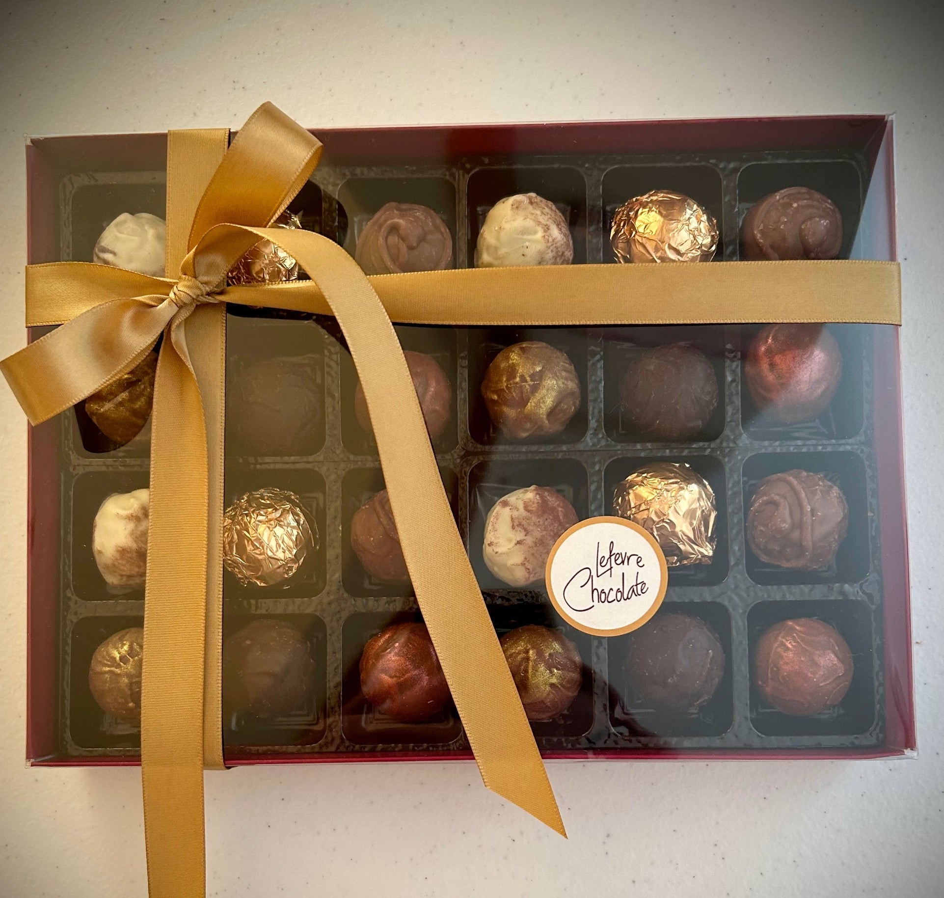 Lefevre Chocolate 24-piece truffle gift box – artisan Belgian chocolates perfect for gifting
